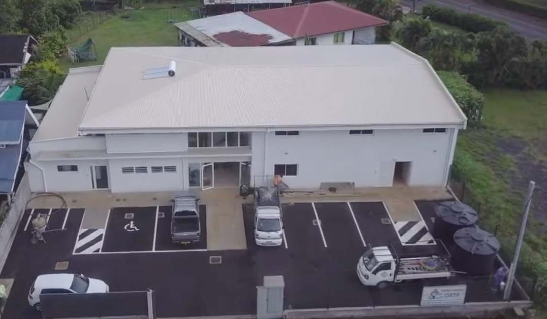 Le centre de dialyse achevé, vu du ciel