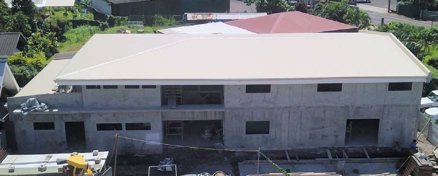 Le bâtiment en cours de construction
