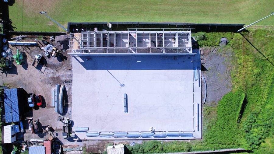 Le dallage de la salle vu du ciel